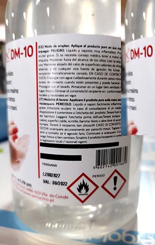 Disinfettante per le mani «Desinfetante de mãos (Hand disinfectant)» (SANIBIOK)