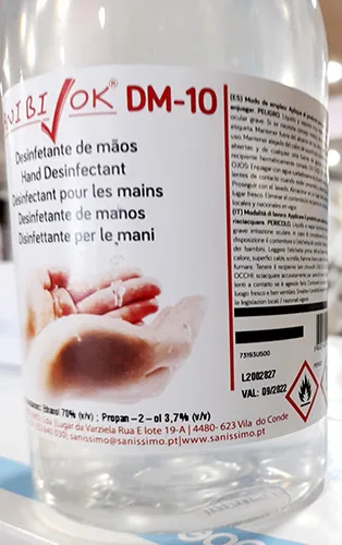 Disinfettante per le mani «Desinfetante de mãos (Hand disinfectant)» — foto 4 dell'alert A12/01170/21