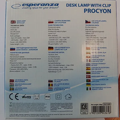 Lampada da scrivania «Desk lamp with clip» — foto 5 dell'alert A12/02111/24