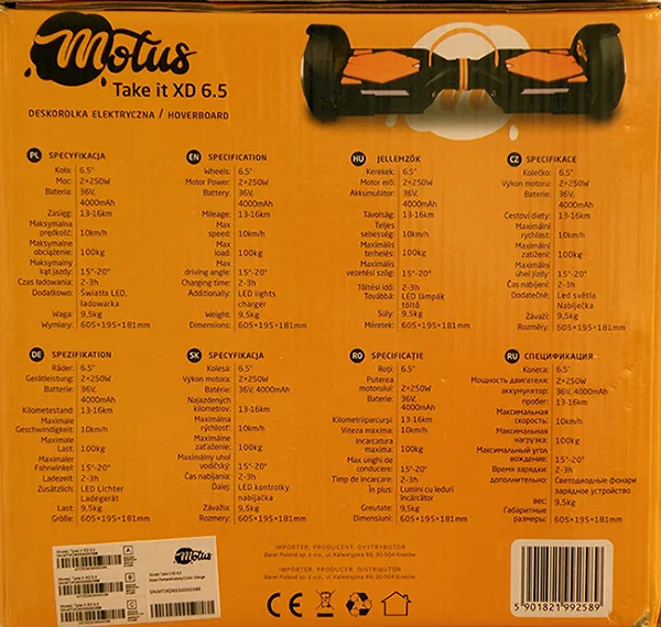 Scooter autobilanciante (hoverboard) «DESKOROLKA ELEKTRYCZNA / HOVERBOARD» — foto 2 dell'alert A11/00035/21