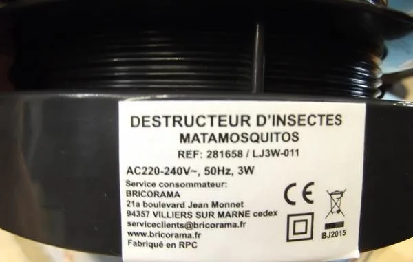 Lampada assassino di insetti «DESTRUCTEUR D'INSECTES» — foto 2 dell'alert A12/0029/18