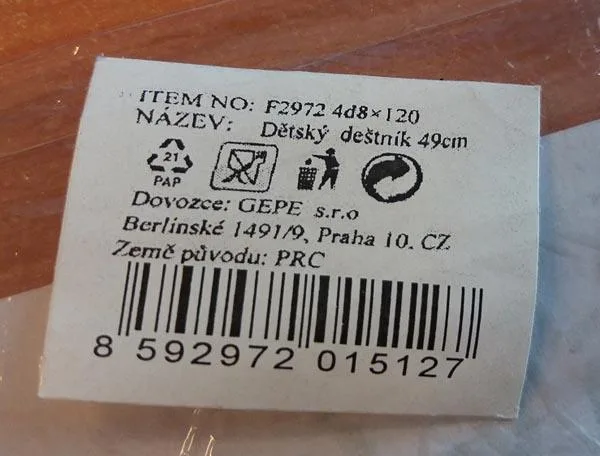 Ombrello con fischietto «Dětský deštník 49 cm» — foto 3 dell'alert A12/1194/18
