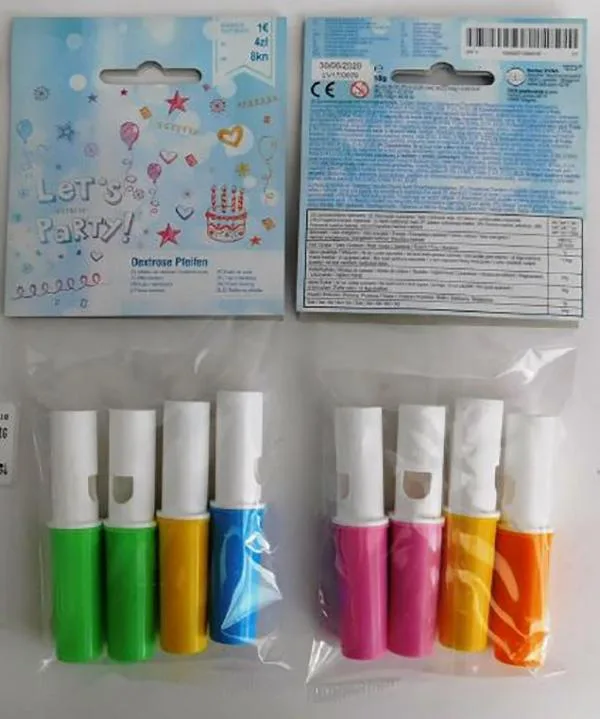 Fischietto «Dextrose Pfeifen» (Let's Party)
