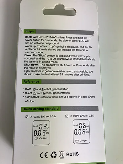 Tester alcolico «Digital Breath Alcohol Tester» — foto 2 dell'alert A12/00711/24