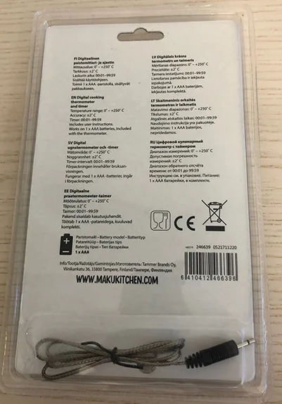Termometro di cottura digitale «Digital cooking thermometer and timer» — foto 2 dell'alert A12/01251/22