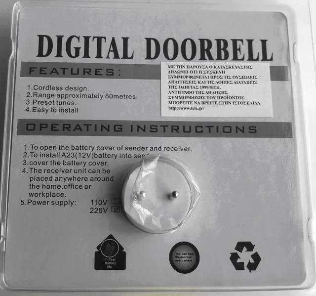 Campanello & #13; & #13; «Digital Doorbell» — foto 2 dell'alert A12/1867/12