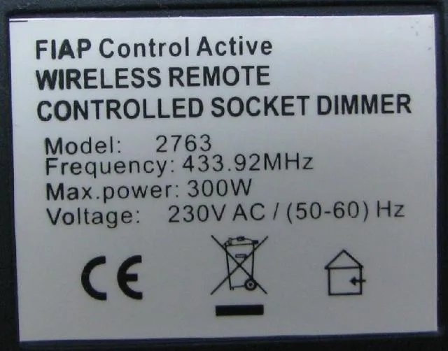 Dimmer telecomandato – Dimmer socket telecomandato wireless — foto 1 dell'alert 0402/10