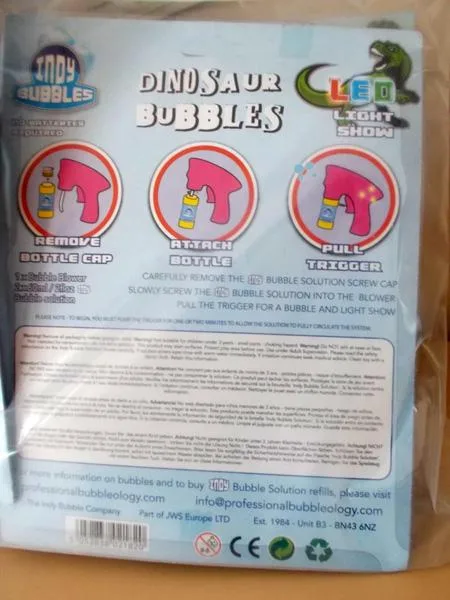 Pistola a bolle con LED «Dinosaur bubbles LED» — foto 2 dell'alert A12/1488/19