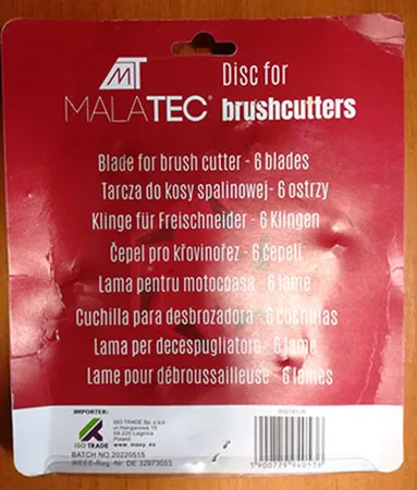 Attacco per frese a spazzole «Disc for brush cutters; Blade for brush cutter - 6 blades» — foto 2 dell'alert A12/02468/23
