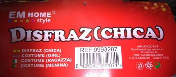 Costume di fantasia «DISFRAZ (CHICA) ('Girls' costume')» — foto 2 dell'alert A12/1210/16