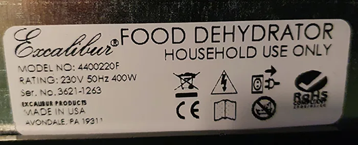 Disidratatore alimentare — foto 2 dell'alert A12/01136/22