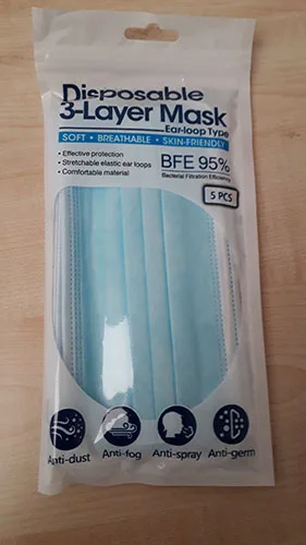 Maschera filtro antiparticolato «Disposable 3-Layer Mask» — foto 1 dell'alert A12/01553/21