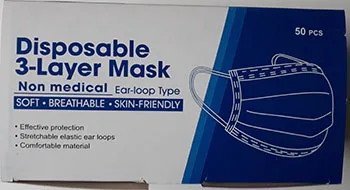 Maschera filtro particella «Disposable 3-Layer Mask» — foto 2 dell'alert INFO/00109/21
