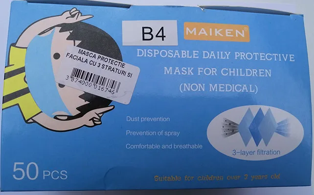 Maschera filtro antiparticolato «Disposable daily protective mask for children» (MAIKEN)