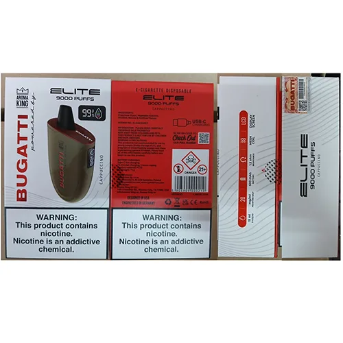 Sigaretta elettronica monouso «disposable electronic cigarette BUGATTI powered by ELITE 9000 PUFFS» (AROMA KING 9000)
