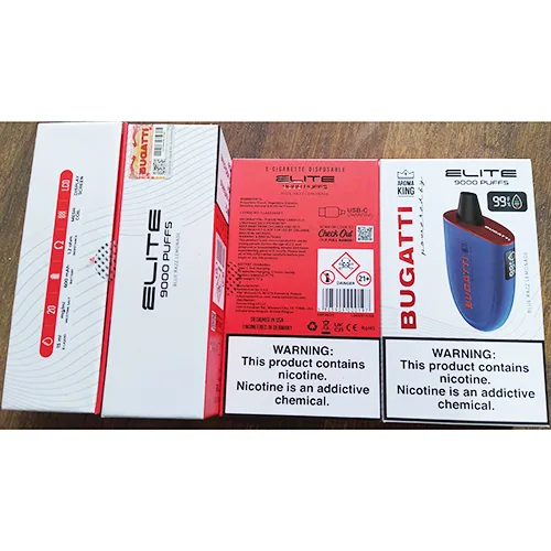 Sigaretta elettronica monouso «disposable electronic cigarette BUGATTI powered by ELITE 9000 PUFFS» (Aroma King)