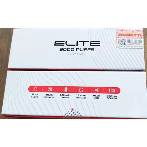 Sigaretta elettronica monouso «disposable electronic cigarette BUGATTI powered by ELITE 9000 PUFFS» — foto 3 dell'alert A12/03057/24