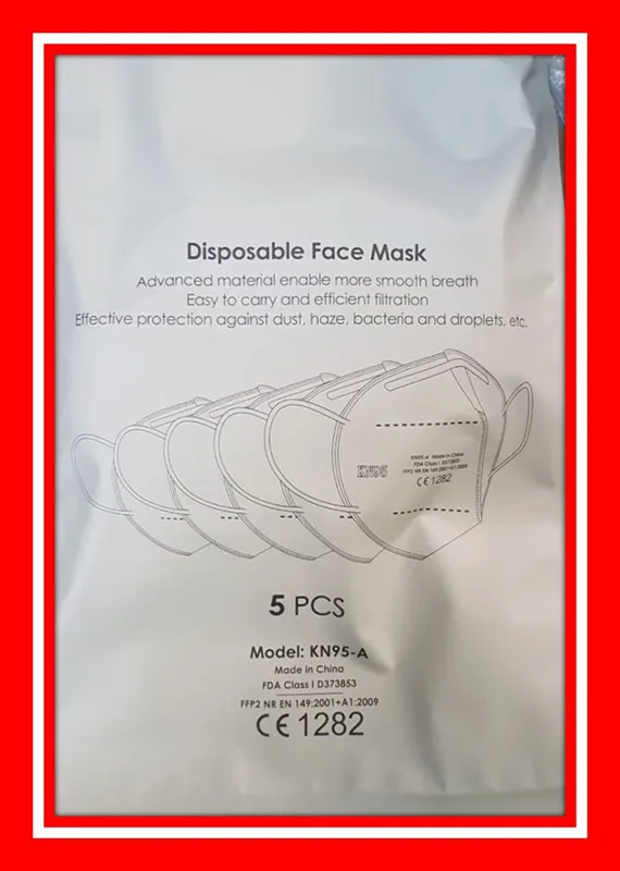 Maschera filtro antiparticolato «Disposable face mask» — foto 2 dell'alert A12/00984/20