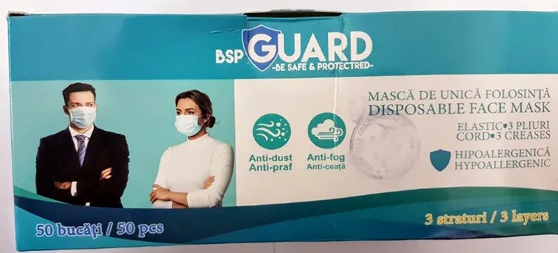 Maschera filtro particella «Disposable face mask» (BSPGUARD)