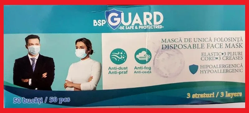 Maschera filtro particella «Disposable face mask» — foto 4 dell'alert INFO/00145/20