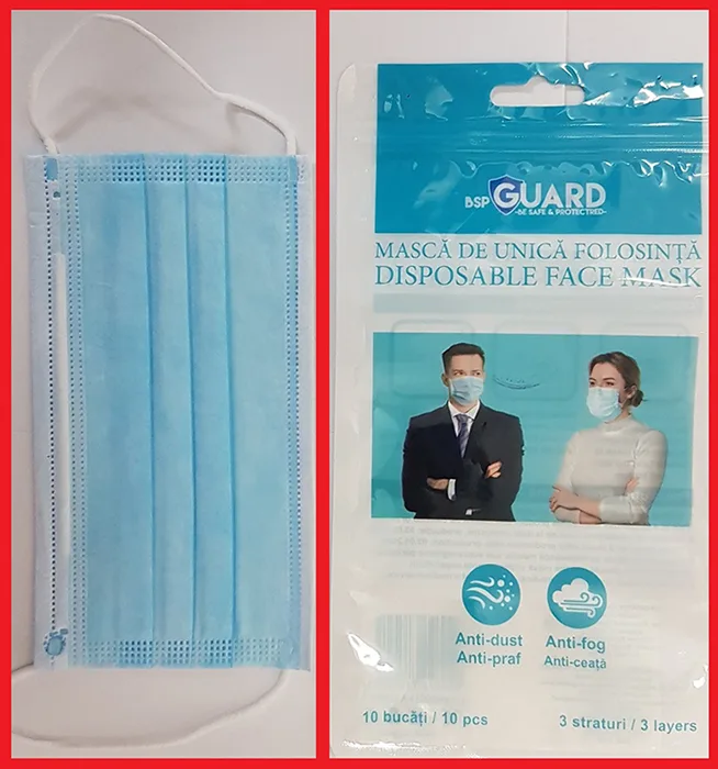 Maschera filtro particella «Disposable face mask» — foto 4 dell'alert INFO/00165/20