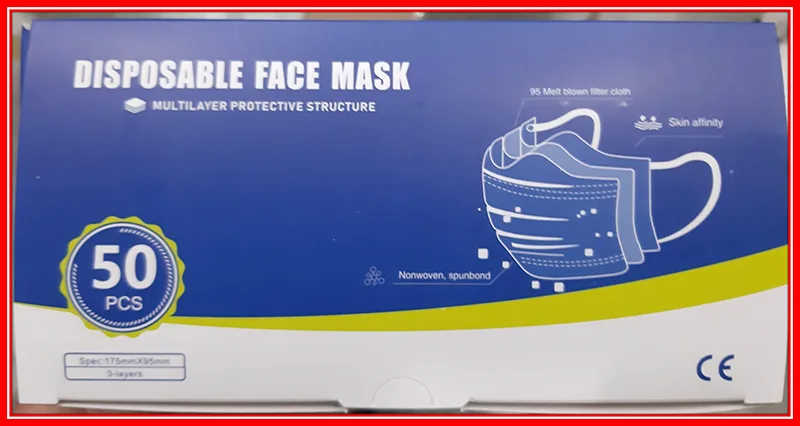 Maschera filtro antiparticolato «Disposable face mask / Disposable protective mask (three layers)» — foto 3 dell'alert A12/01075/20