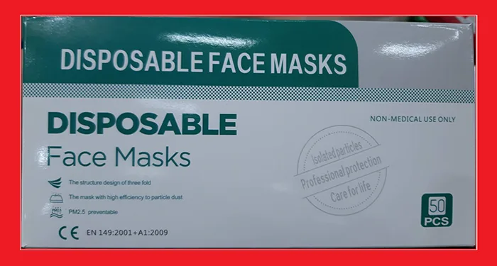 Maschera filtro particella «Disposable face masks» — foto 2 dell'alert A12/01116/20