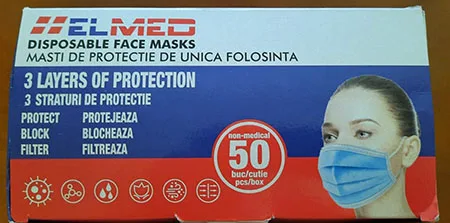 Maschera filtro particella «DISPOSABLE FACE MASKS» (ELMED)
