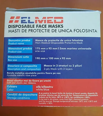 Maschera filtro particella «DISPOSABLE FACE MASKS» — foto 3 dell'alert A11/00016/21