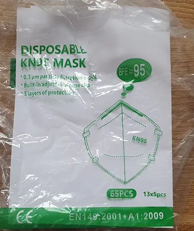 Maschera filtro particella «Disposable KN95 Mask» — foto 2 dell'alert A12/00808/21