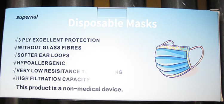 Maschera filtro particella «Disposable Masks» — foto 2 dell'alert INFO/00135/20