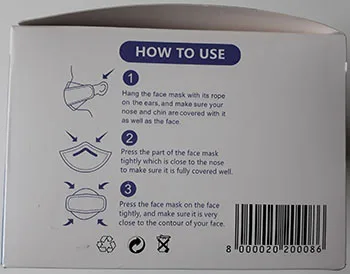 Maschera filtro particella «Disposable protective mask» — foto 2 dell'alert INFO/00108/21