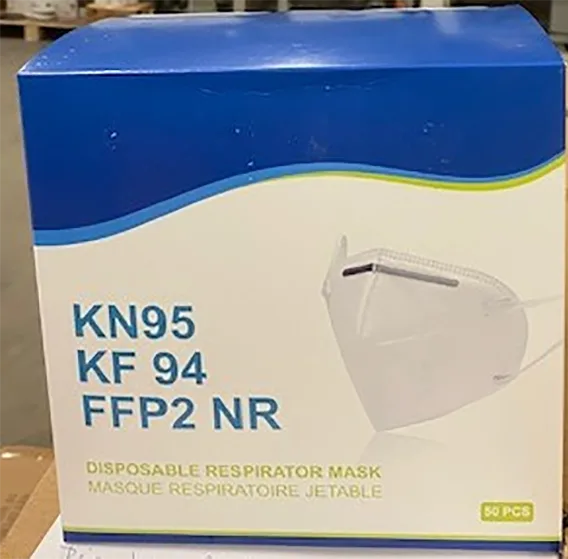 Maschera filtro particella «Disposable Respirator Mask KN95 - KF94 - FFP2 NR» — foto 1 dell'alert A12/01461/20