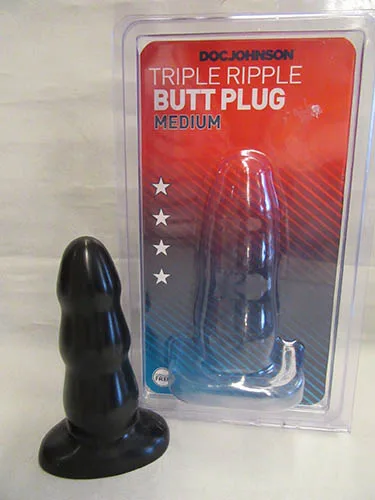 Giocattolo del sesso «Doc Johnson Tripple Ripple Butt Plug Black Medium» — foto 1 dell'alert A12/02672/23