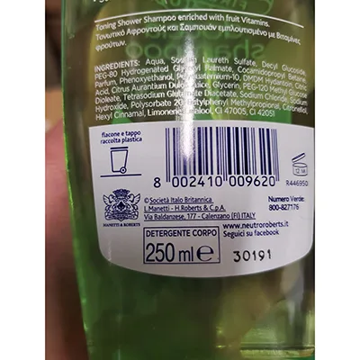 Lavaggio dei capelli e del corpo «Doccia Shampoo tonificante con vitamine della frutta» — foto 3 dell'alert A12/00526/24
