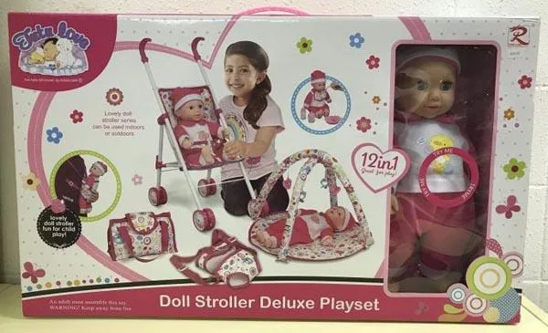 Set di bambole per bambini «Doll Stroller Deluxe Play» (tutu Love)