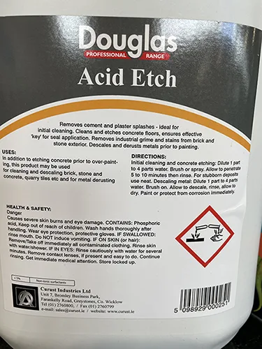 Detergente per cemento «Douglas Acid Etch» — foto 2 dell'alert A12/01405/22
