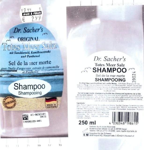 Shampoo «Dr Sacher´s Original Totes Meer Salz Shampoo» — foto 1 dell'alert A12/0701/14