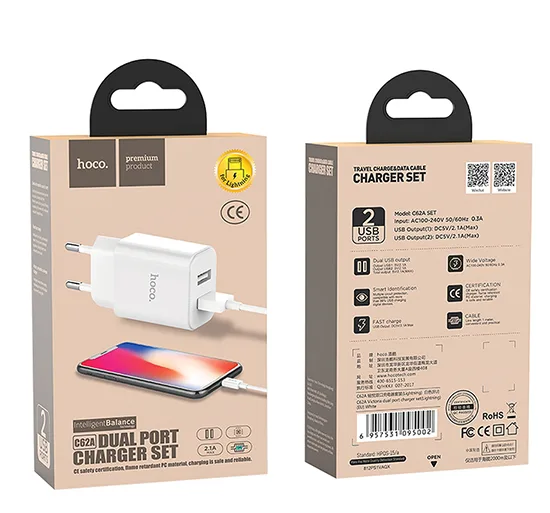 Unità di alimentazione USB «Dual Port Charger Set» (hoco.)