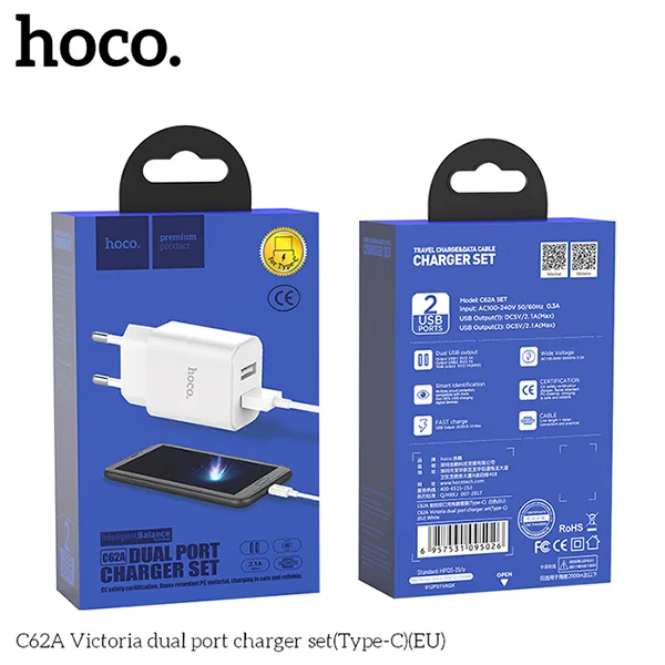 Unità di alimentazione USB «Dual Port Charger Set» (hoco.)