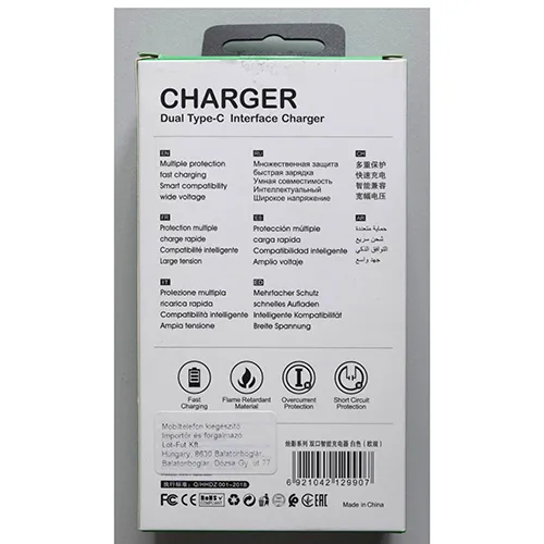 Caricabatterie USB «Dual Type-C Interface Charger» — foto 4 dell'alert SR/02488/26