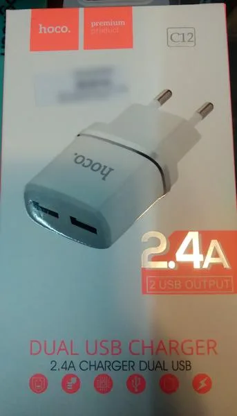 Caricabatterie USB «DUAL USB CHARGER» (hoco.)