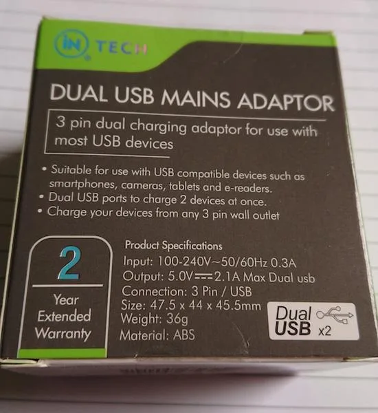 Adattatore di rete USB «Dual USB Mains Adaptor» — foto 6 dell'alert A12/0902/19