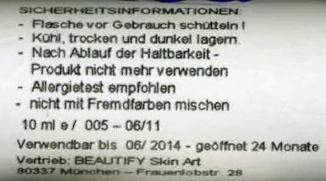Inchiostro del tatuaggio &amp; #13; &amp; #13; &amp; #13; &amp; #13; «Dunkelbraun marrone scuro (dark brown)» — foto 2 dell'alert A12/1777/12