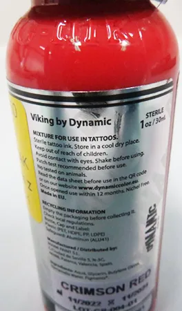 Inchiostro del tatuaggio «Dynamic Crimson Red» — foto 3 dell'alert A12/02538/23