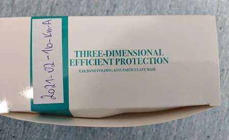 Maschera filtro particella «Ear brand folding anti particulate Mask» — foto 6 dell'alert A12/00541/21