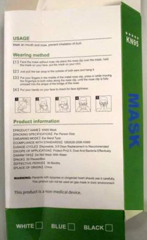 Maschera filtro antiparticolato «Ear face mask» — foto 1 dell'alert A12/01033/20