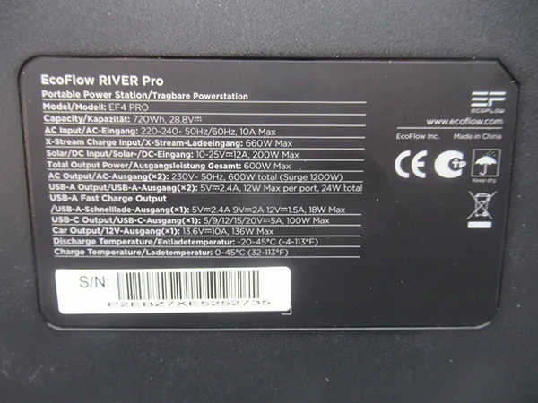 Centrale elettrica portatile «EcoFlow RIVER Pro» — foto 2 dell'alert A12/00182/23