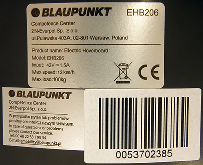 Scooter autobilanciante (hoverboard) «ELECTRIC HOVERBOARD / Elektromos deszka» — foto 6 dell'alert A11/00093/21