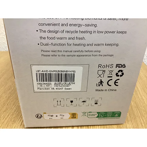 Scatola da pranzo elettrica «Electric Lunch Box / Electric Heating Lunch Box» — foto 6 dell'alert A12/00357/24